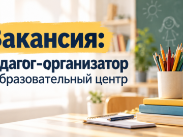 Вакансия: педагог-организатор в образовательный центр